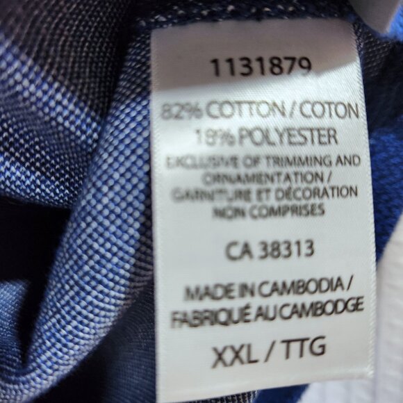 Cloudveil Shirt Men's XXL Blue Long Sleeve Raglan Pullover Chevron Pattern - Picture 9 of 9